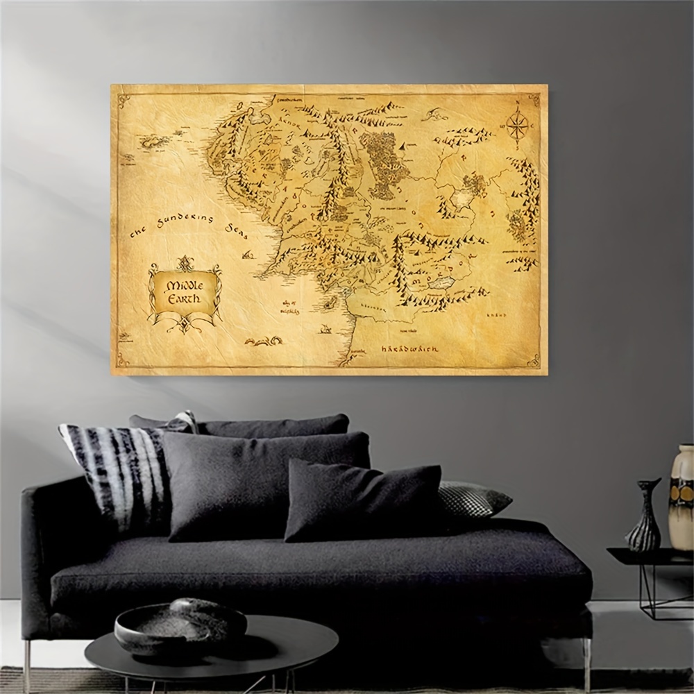 Large Size Lord Rings Picture Modern Map Oil Painting - Temu United Kingdom