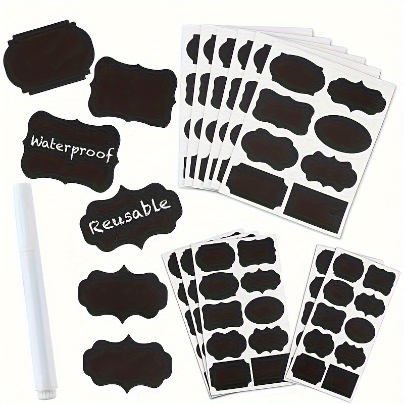 Lot De 120 Étiquettes Pour Tableau Noir, Étiquette Autocollante  Réutilisable Pour Tableau Noir Étanche Avec 1