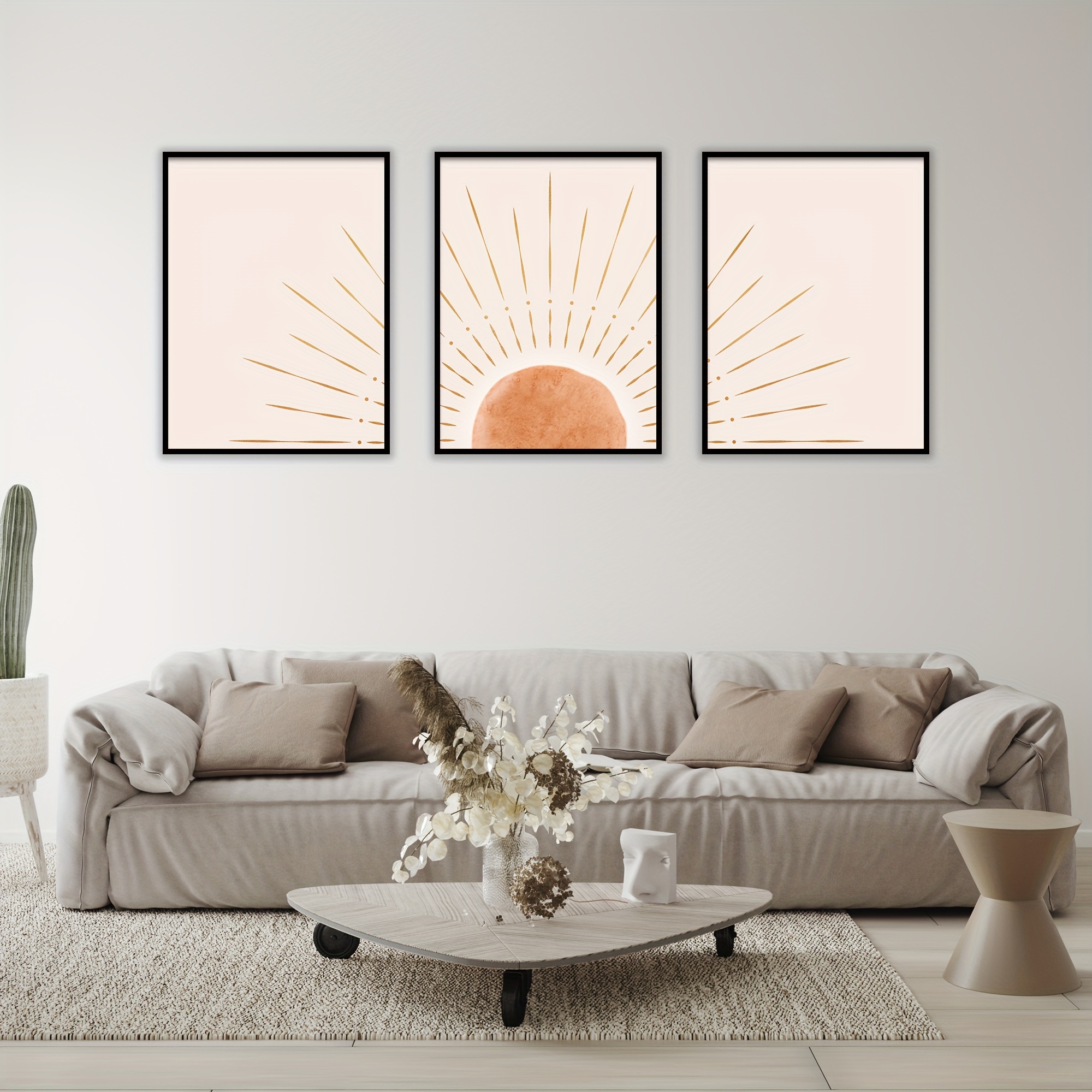  Geometric Wall Art for Bedroom, Canvas Print Painting for  Living Room, Abstract Pictures Artwork Decor, Size 12x16 Inches 3 Pieces:  Posters & Prints