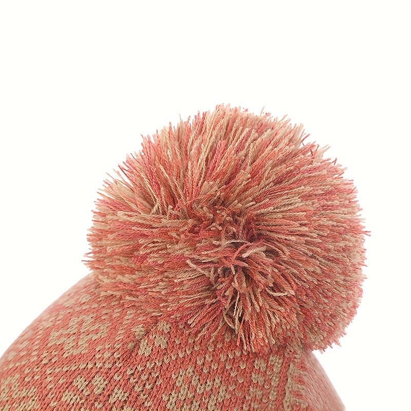 Topshop knitted fur pom pom beanie in dusky pink