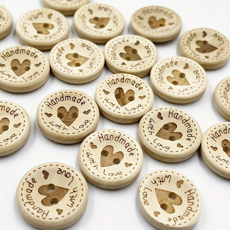 Wooden Buttons - Coffee 15mm