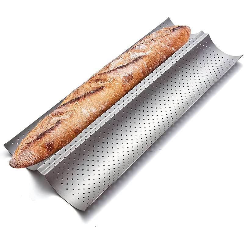 1 moules à baguette antiadhésifs, aucun revêtement ne se détache, moule à  pain français perforé 2/4 pains, plateau de boulangerie à baguettes  durables