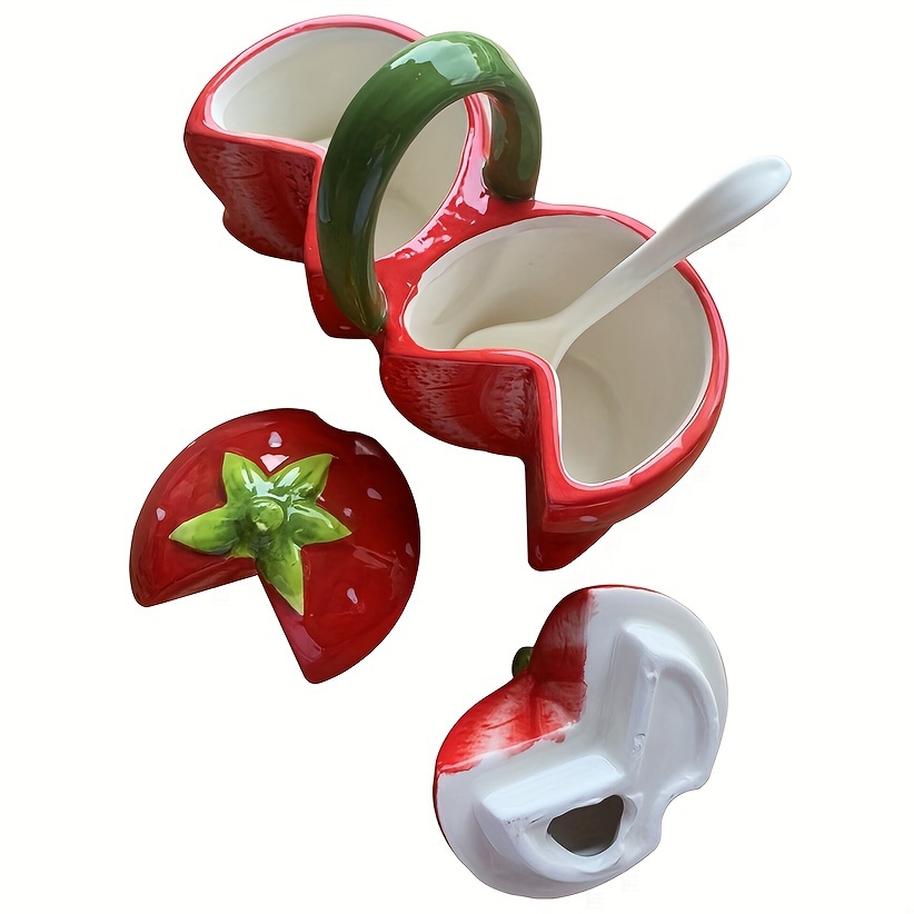 Ceramics Spice Jar Fruit Strawberry Condiment Pots Porcelain - Temu