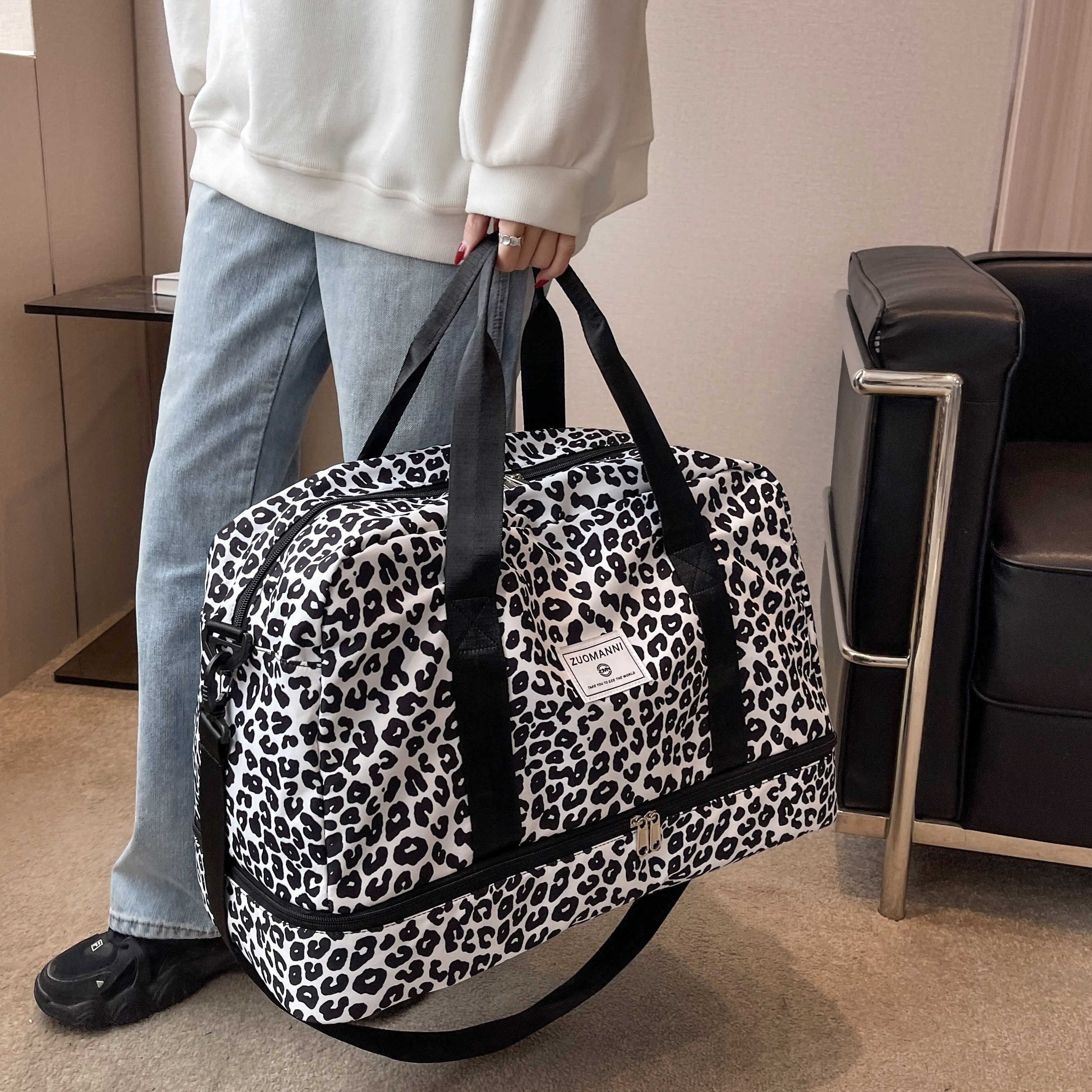 Tosca So Lite 3.0 Onboard Wheeled Cabin Duffle Bag Leopard | Luggage Direct