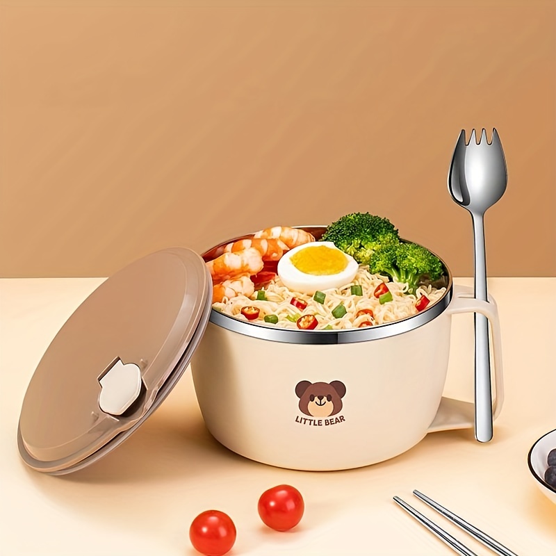 1set 1300ml 304 Stainless Steel Bento Box, Leakproof Cute Bear-shaped Lunch  Box Suitable For Both Children And Adults