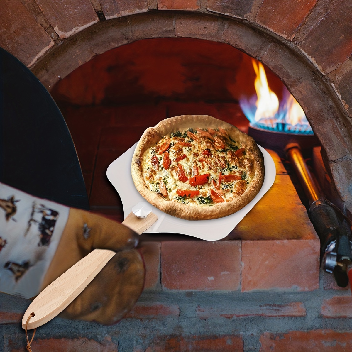 1pc Pizza Peel Pala Per Pizza In Metallo Con Manico In Legno - Temu Italy