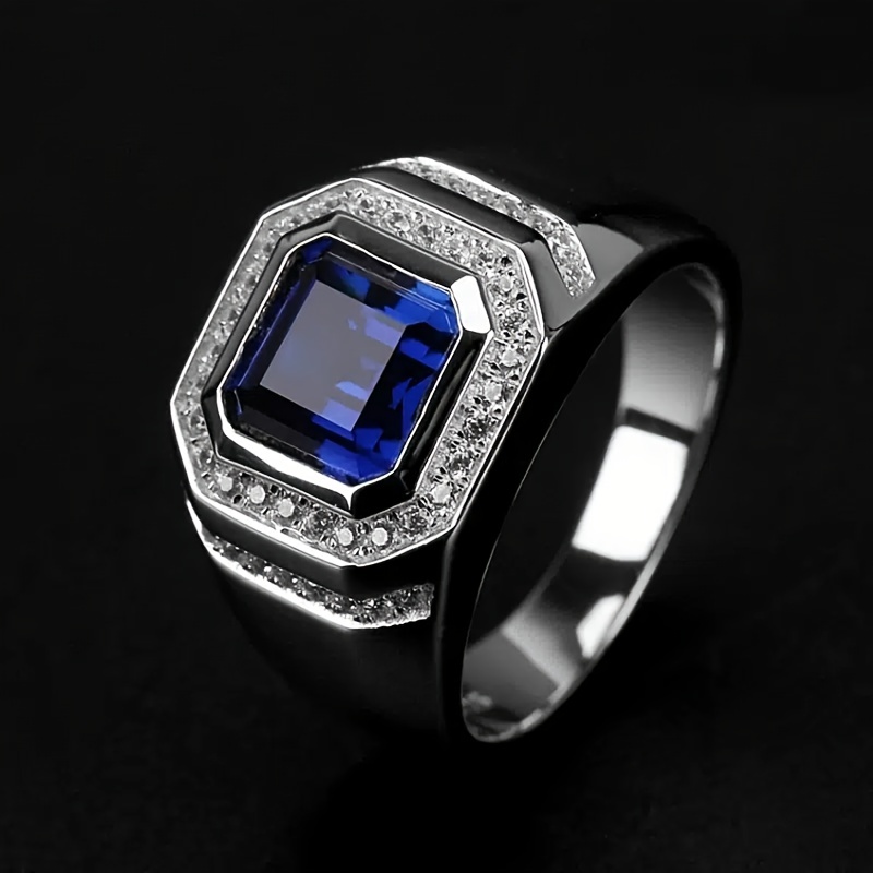 Men's Classic Artificial Sapphire Zinc Alloy Ring