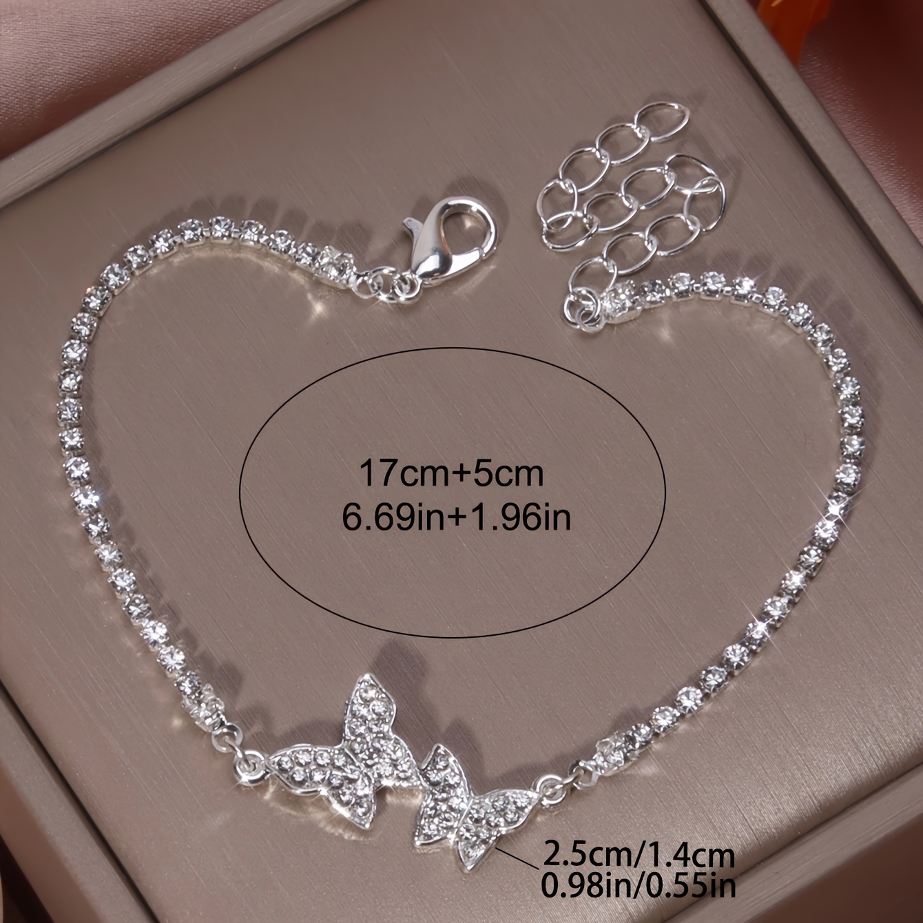 Women's Full Plastic Butterfly Claw Chain Silvery Bracelet