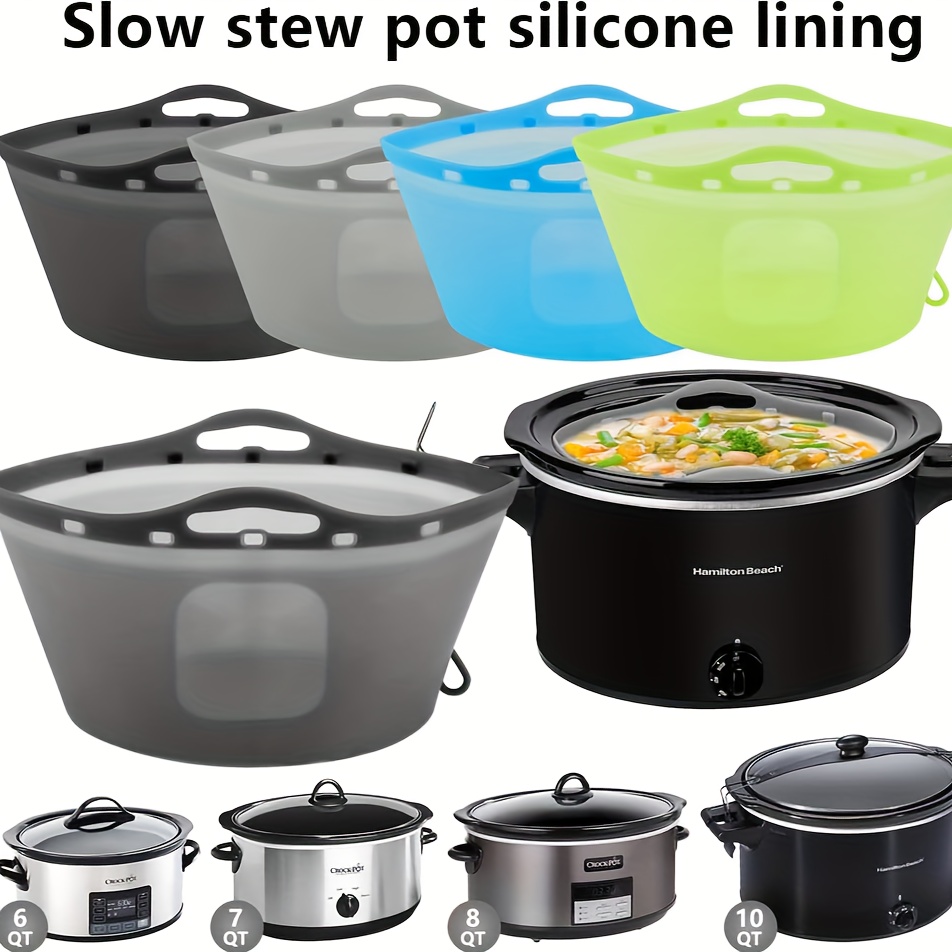 Silicone Slow Cooker Liners Fit Crock Pot 6 8 Quart Slow - Temu