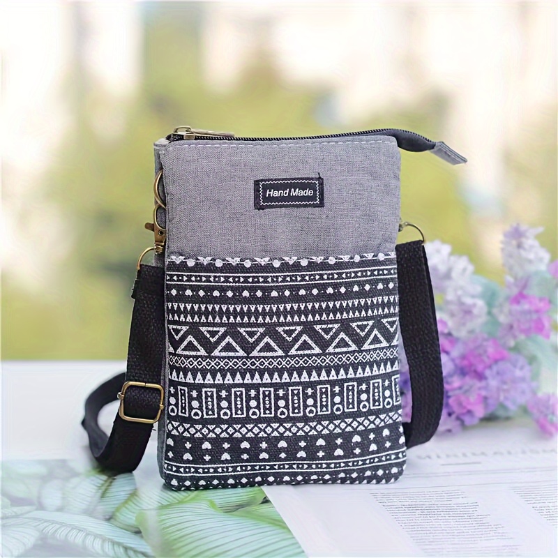 Mini Ethnic Casual , All-match Mobile Phone Bag, Women's Zipper Shoulder Wallet