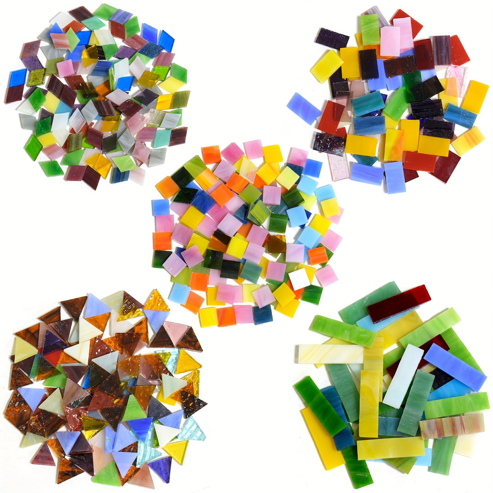 1000 Pieces Mixed Color Mosaic Tiles Mosaic Glass Pieces for Home