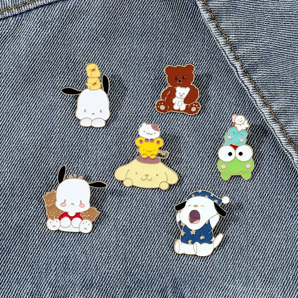 1pc Cute Frog in A Bog Animal Enamel Brooch Pin Badge Lapel, Jackets Trendy Jewelry Accessories,Temu