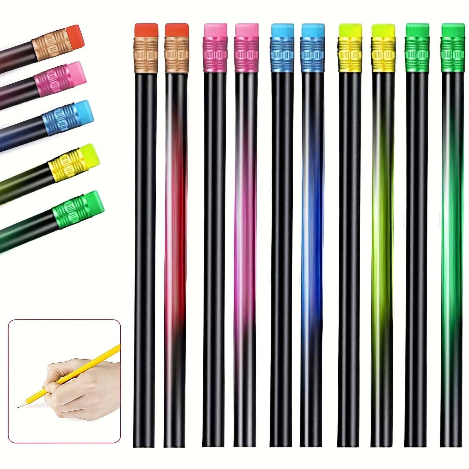 Flexible Bendy Pencil, 35 PCS Flexible Soft Pencil Colorful Stripe Soft  Pencils with Eraser as Gift for Students or Children