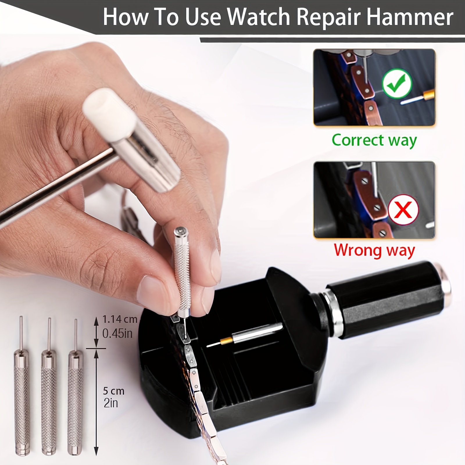 5pcs/set Durable Watch Band Link Remover Repair Tool Kit Set