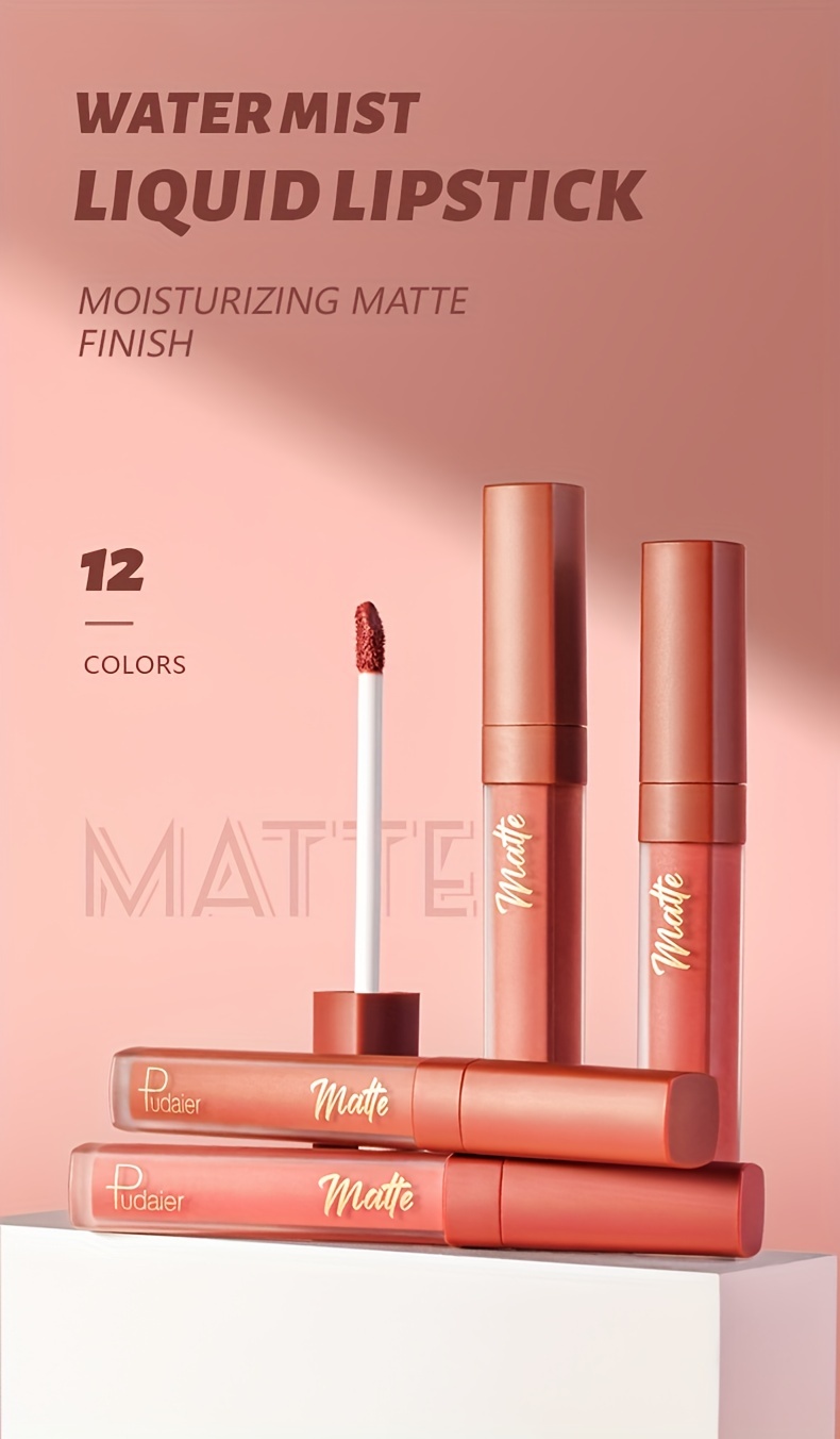 12 Color Waterproof Matte Mist Liquid Lipstick Nude Lip Stain With Natural  Lip Gloss Non Stick Non Drying Red Lip Stain Tint And Plumping Benefits  Womens Long Wearing Lip Makeup Moisturizing Lip