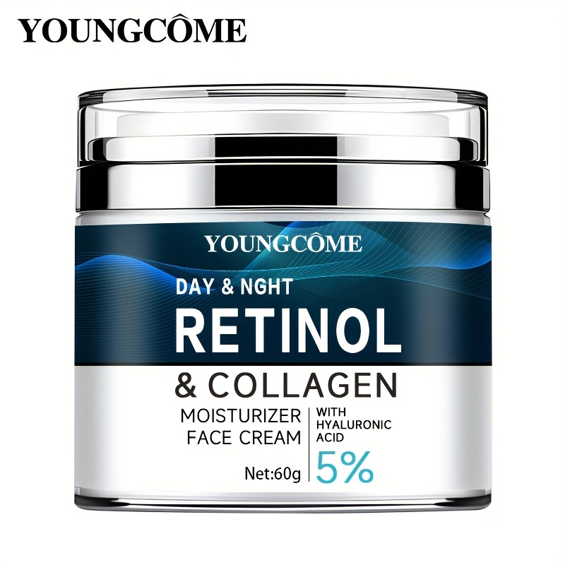 

30g/60g Retinol & Collagen Face Cream, Containing Hyaluronic Acid, Vitamin E And Jojoba Oil, Firming Skin, Moisturizing, Suitable For All Skin Types With Plant Squalane