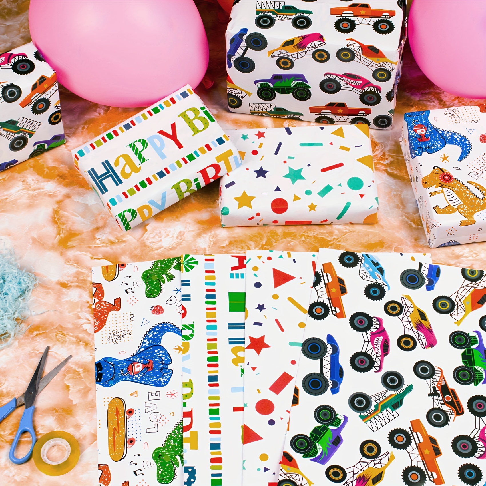 50x70cm Birthday Gift Wrapping Paper Thickened Kraft Paper Balloon