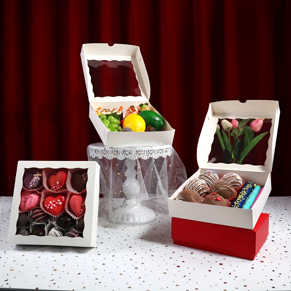 Cookie Boxes with Window Auto-Popup Food Bakery Treat Packaging for Macaron  Cakesicle Chocolate Coverd Ore