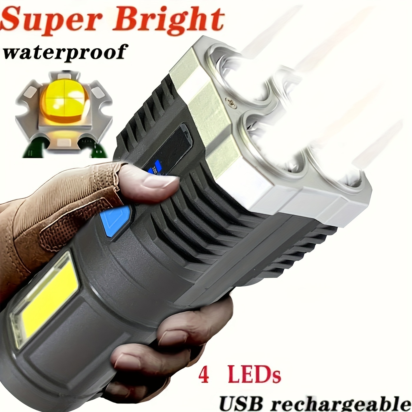1pc 20000 Lumens Lampe De Poche LED Puissante Mini Lampe De - Temu Canada