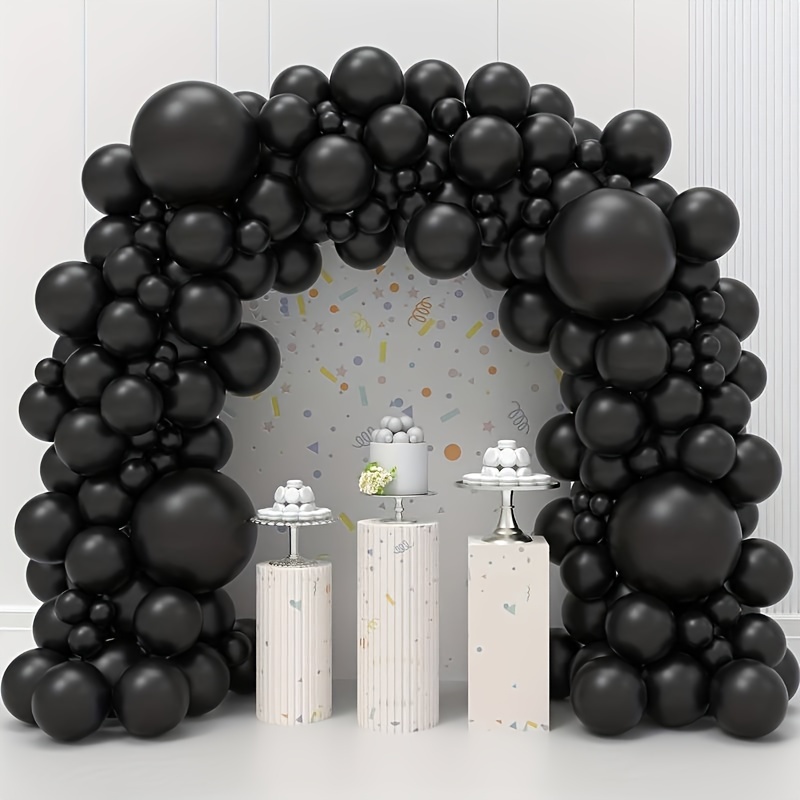  100pcs Black Balloons, 12 inch Latex Balloons, Helium Black  Party Balloons for Birthday Baby Shower Wedding Graduation Holiday Ballons  Party Decor(With 2 Black Ribbons) : Toys & Games