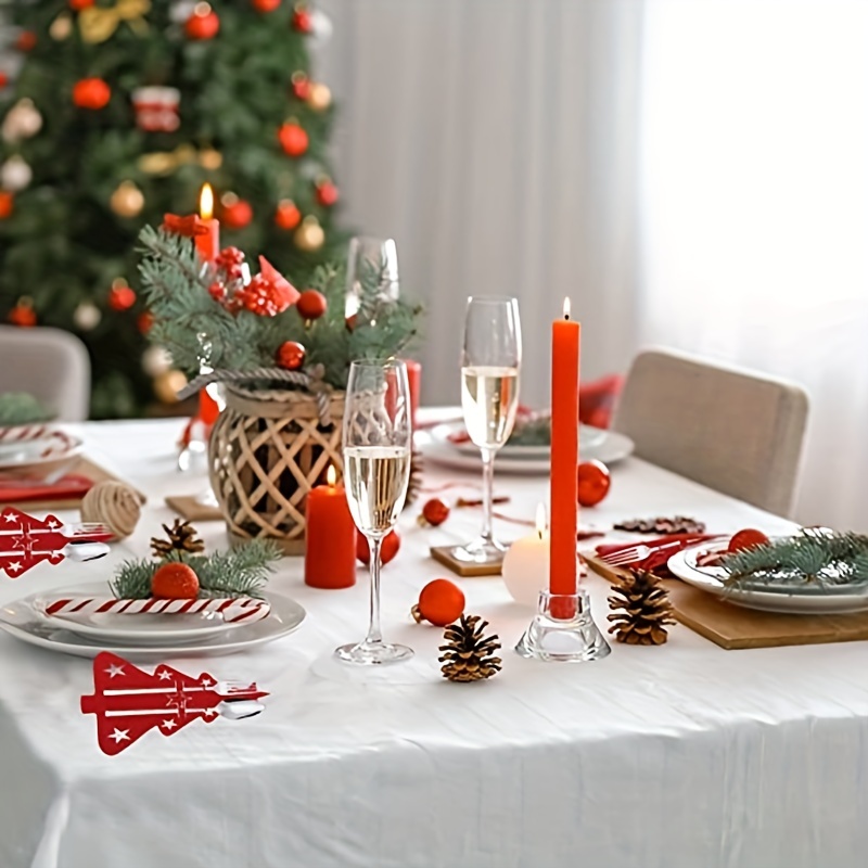 2pcs Christmas Tree Felt Placemats Red Green Classic Matching