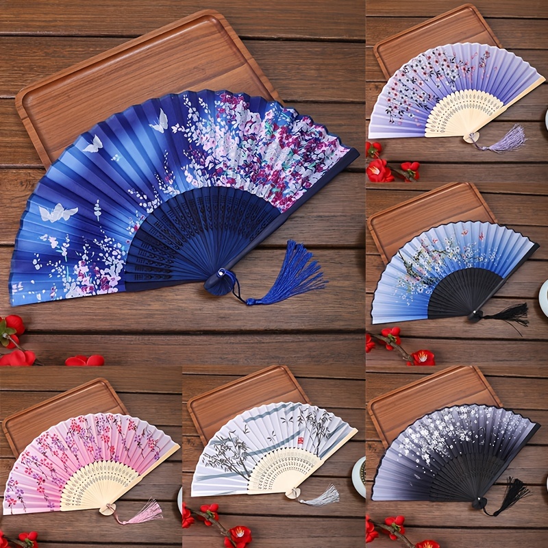 Folding Fan Handheld Fans Chinese Paper Classical Hanfu Fan - Temu