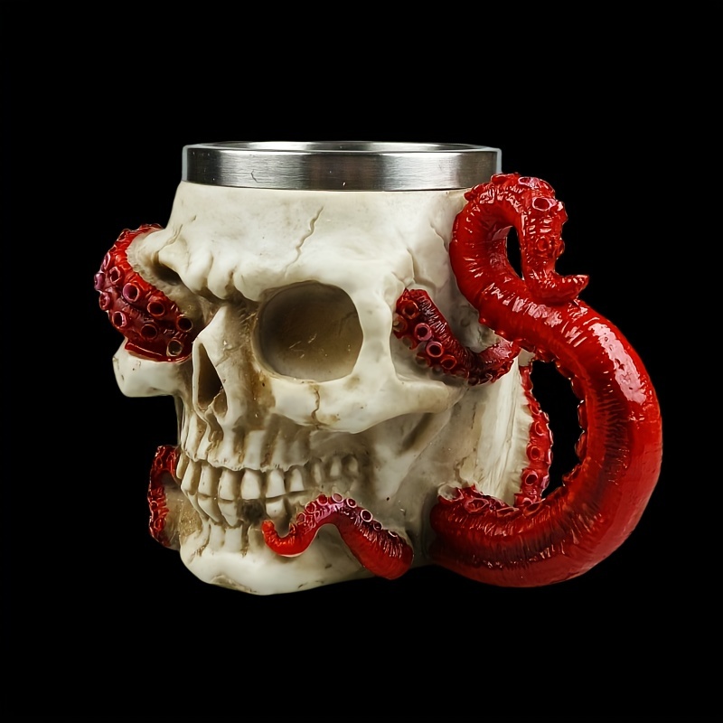 Skull And Octopus, Heavy Metal Travel Mug by Anziehend