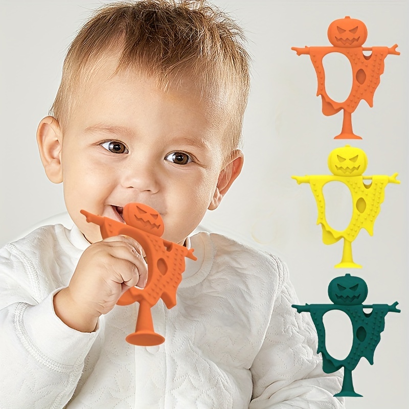  Paquete de 3 mordedores para bebés de 0 a 6 meses, juguete de  dentición de silicona anti caída, chupetes mordedores de mano, juguetes  para masticar a mano para necesidades de succión (