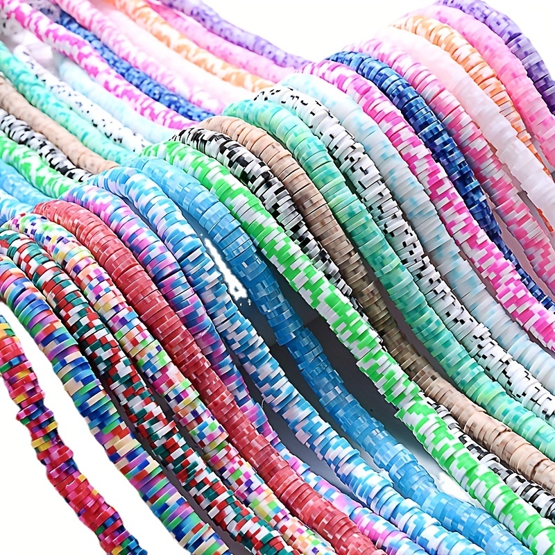 3600PCS Polymer Clay Beads Set 6MM Rainbow Color Flat Chip Bead For Boho  Bracelet Necklce Making Letter Bead Accessories Kit DIY - AliExpress