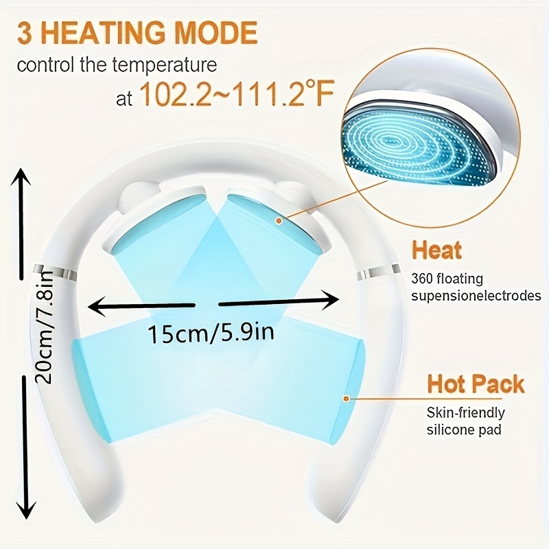 Neck Massager With Heat-congshin Intelligent Portable Neck Massager For  Pain Relieffor Office Home Outdoor Use - Temu