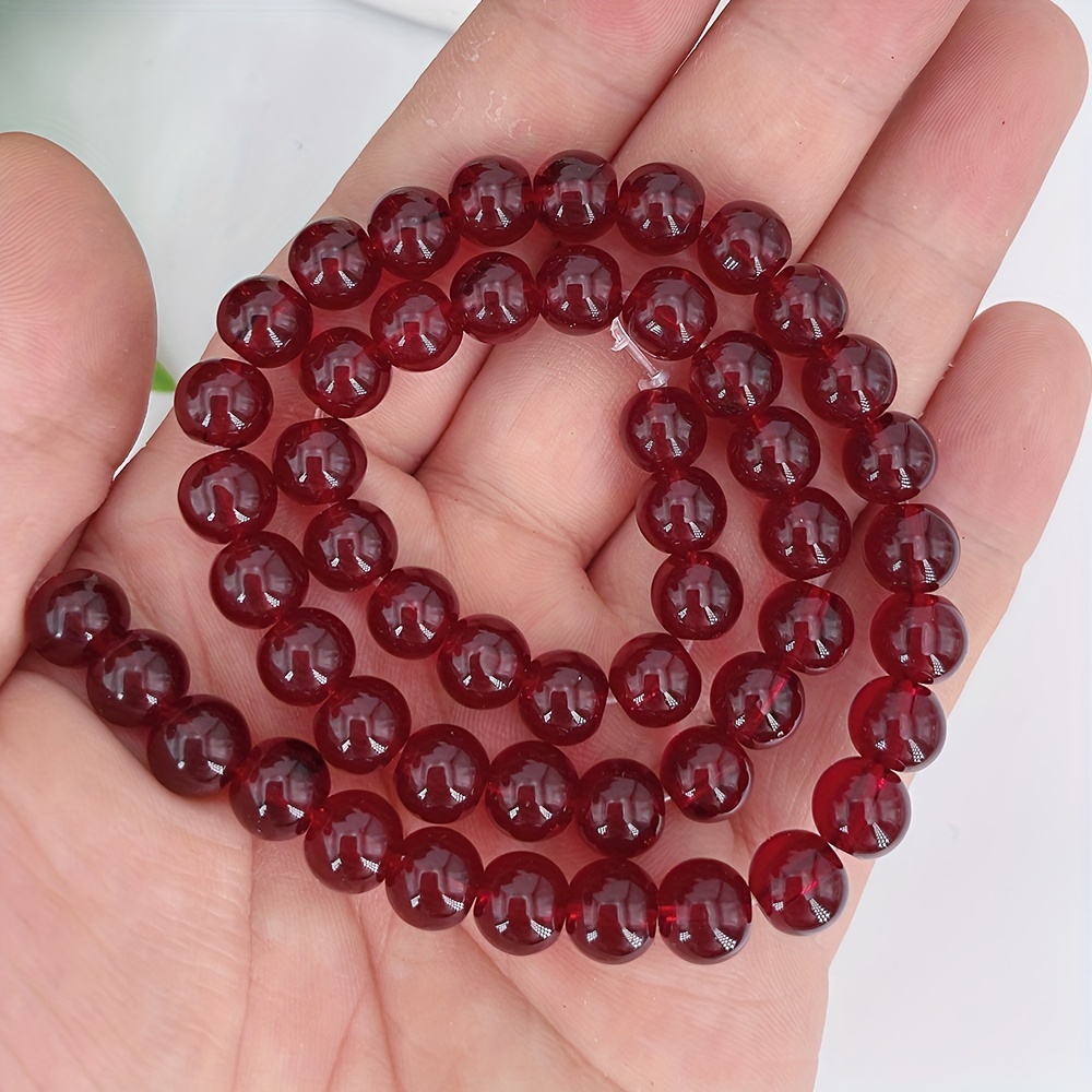 Red Faceted Agate Natural Stone Beads Crystal Round Loose Spacer Bead For  Jewelry Making DIY Needlework Bracelets Necklace 4-12MM