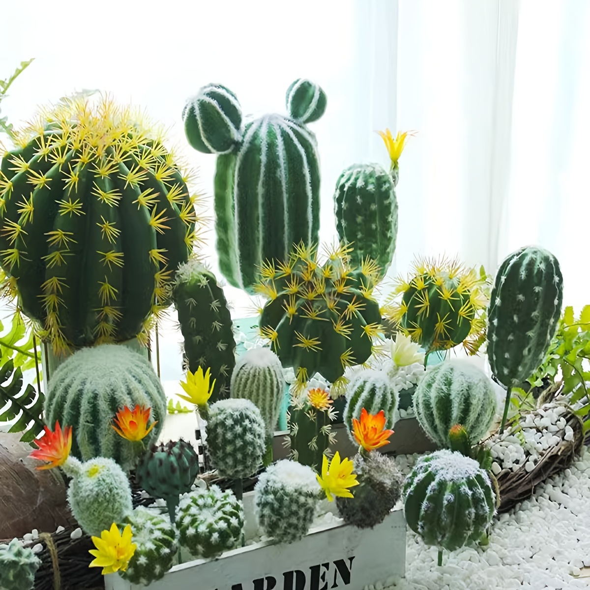 1set Mini Piante Cactus Artificiali, Decorazioni Cactus Finti