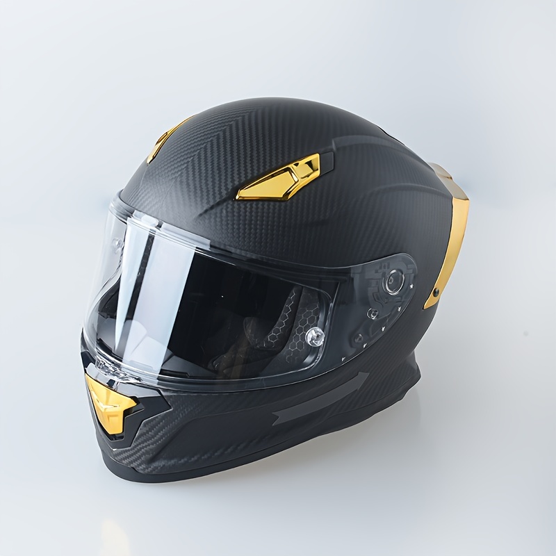 Casque De Moto En Fibre De Carbone 3K Avec Surface Mate, Lentille