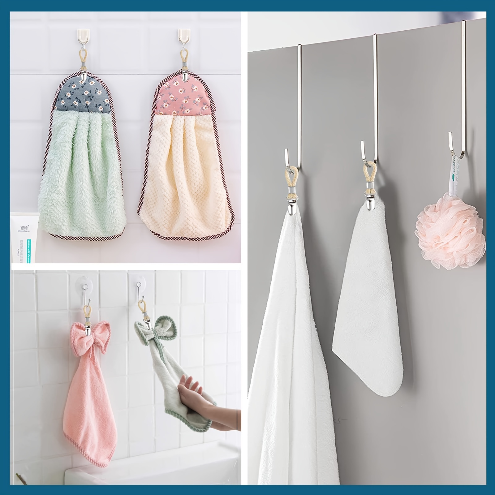 Towel Hook Clip Hanger Cotton Rope Hanging Towels Clip - Temu