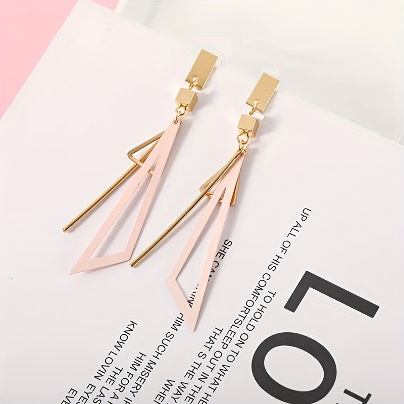 Triangle hot sale tassel earrings