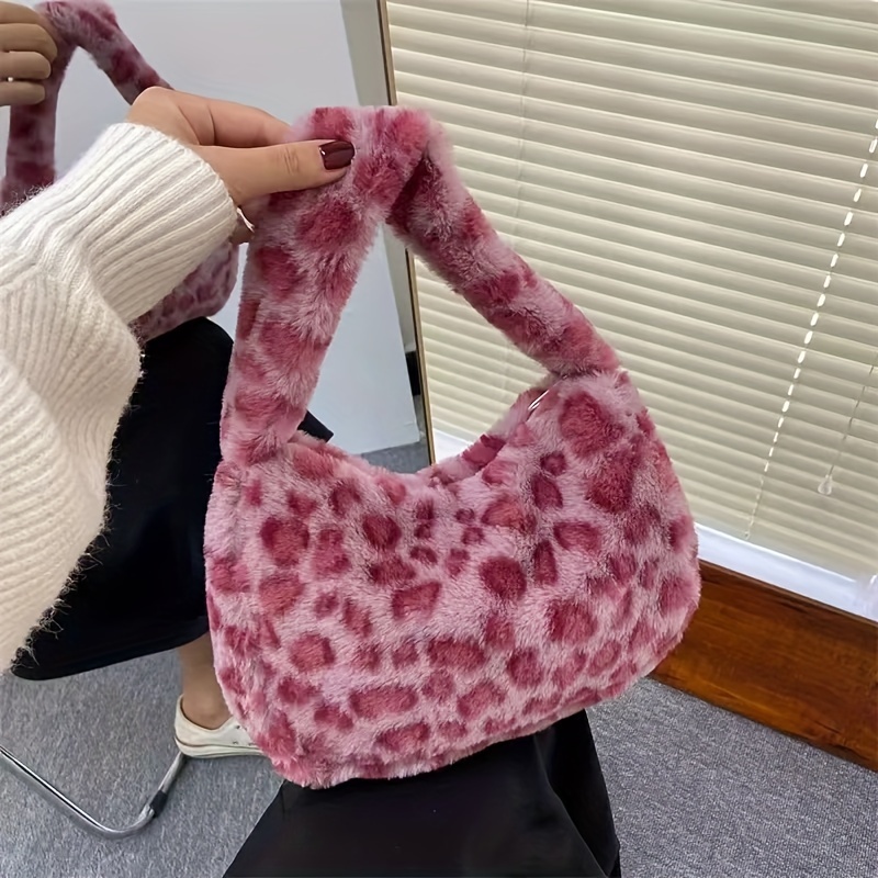 Furry Leopard Purse