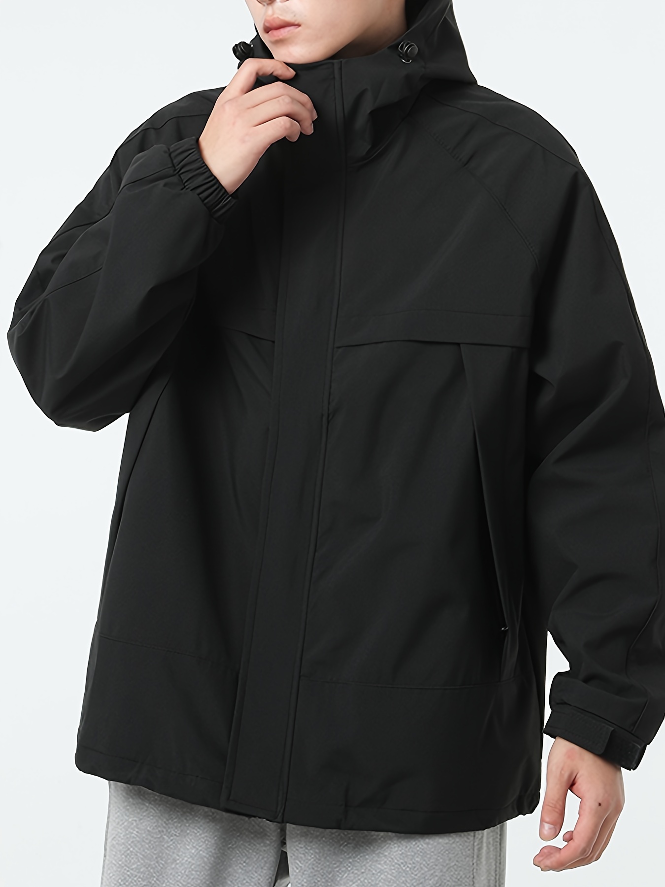 Chaqueta Cortavientos Impermeable Forro Sherpa Capucha - Temu Mexico