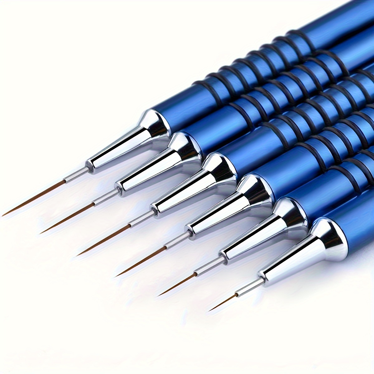 

6pcs/set Nail Liner Brushes For Manicure Pedicure, Nail Brush Pen, Acrylic Powder Dipping Pen, Nail Painting Drawing Pen