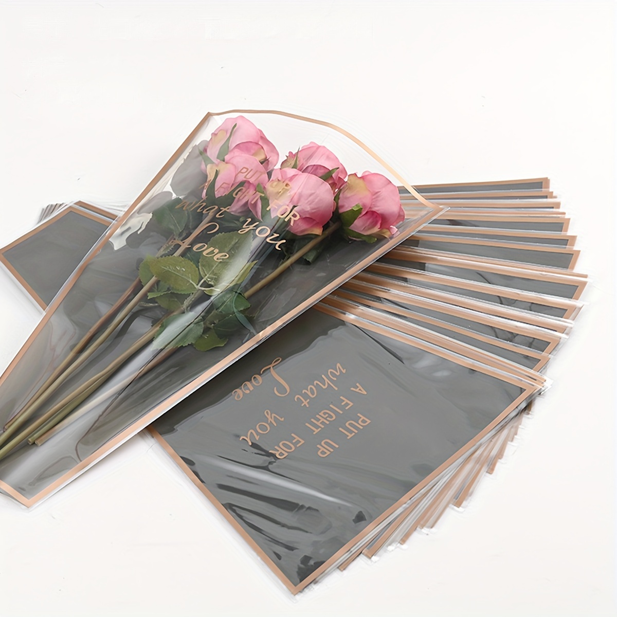 Multiple Bags, Flower Packaging Bags, Simple Golden Edge Transparent  Waterproof Flowers, Flower Art Material Packaging For Teacher's Day  Birthday Festival Bouquet Packaging, Cheapest Items Available, Small  Business Supplies - Temu United Arab
