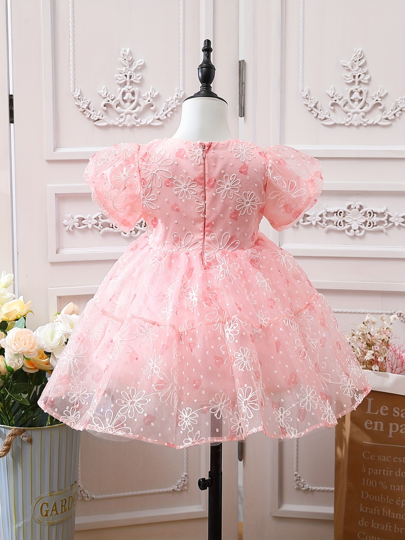 Swiss Dot Flower Girl Dress