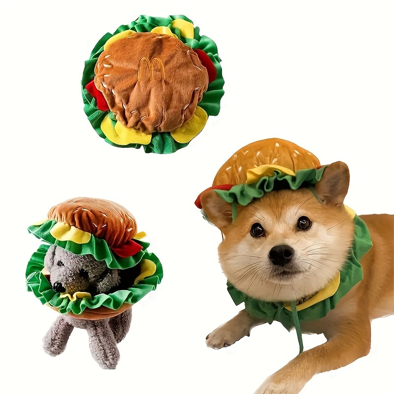 Burger-Kopfbedeckung, Haustiermütze, lustige Kopfbedeckung für Hund und  Katze