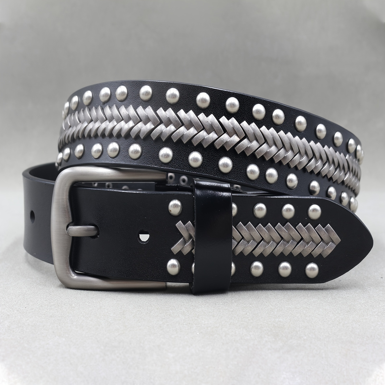 Punk Cross Pendant Chain Wide Belts Vintage Black Lace Up - Temu