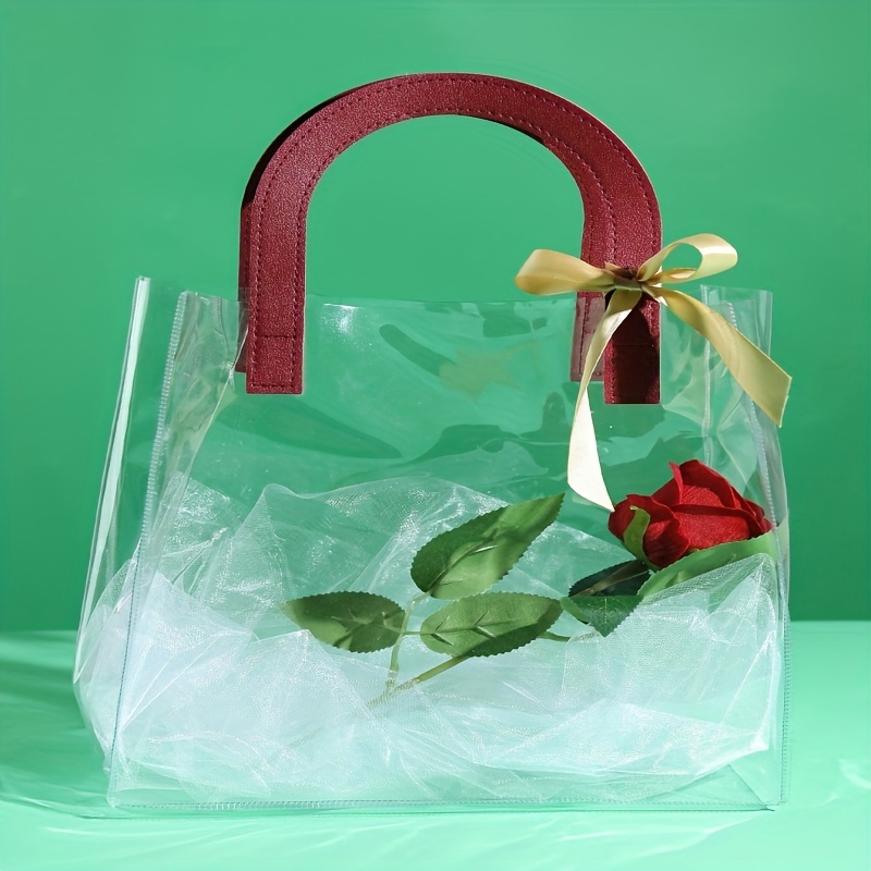 2pcs Bolsa Transparente Pvc Bolsa Tote Bolsa Regalo San - Temu