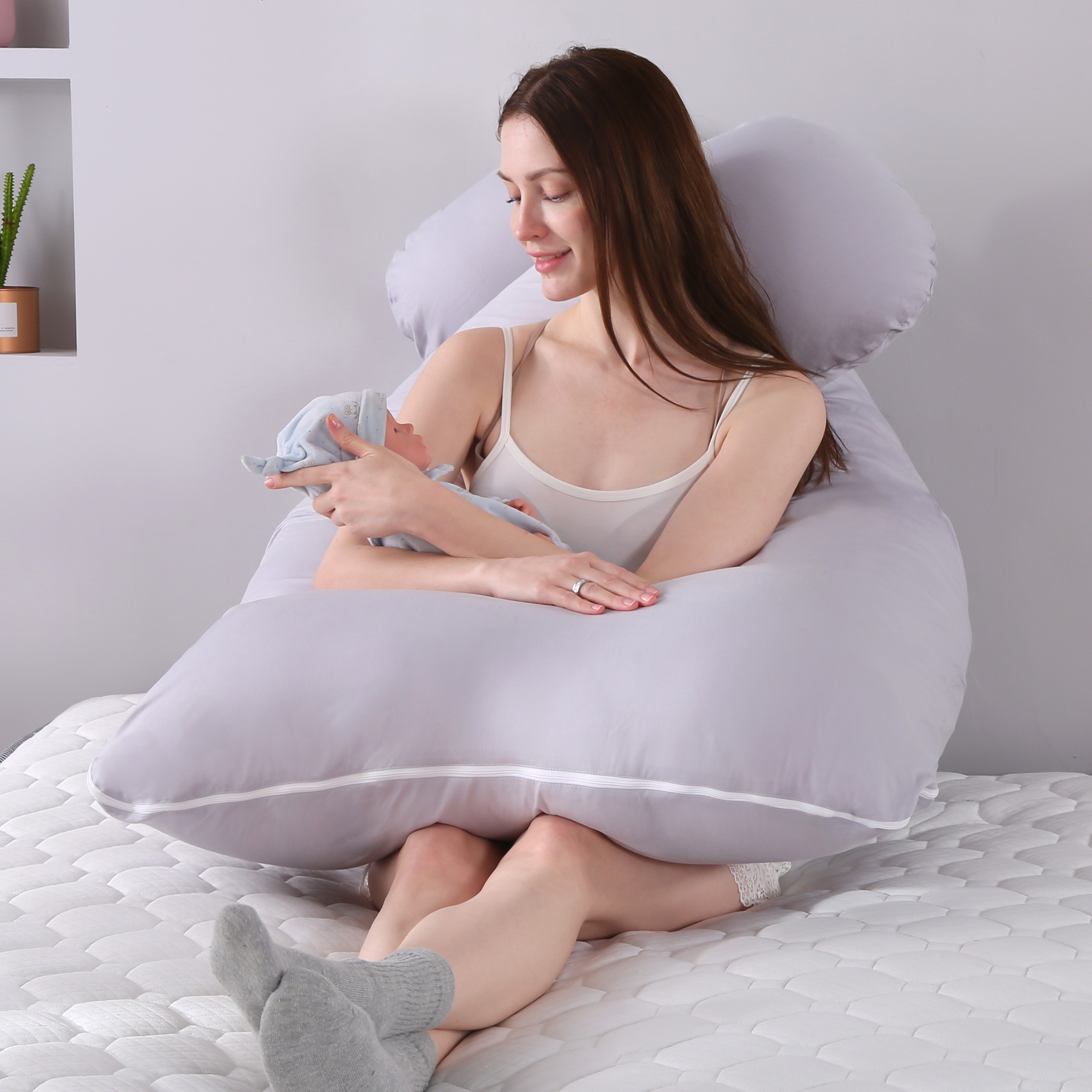 U shaped Cotton Pregnancy Pillow Back Cushion Lumbar Pillow - Temu United  Arab Emirates
