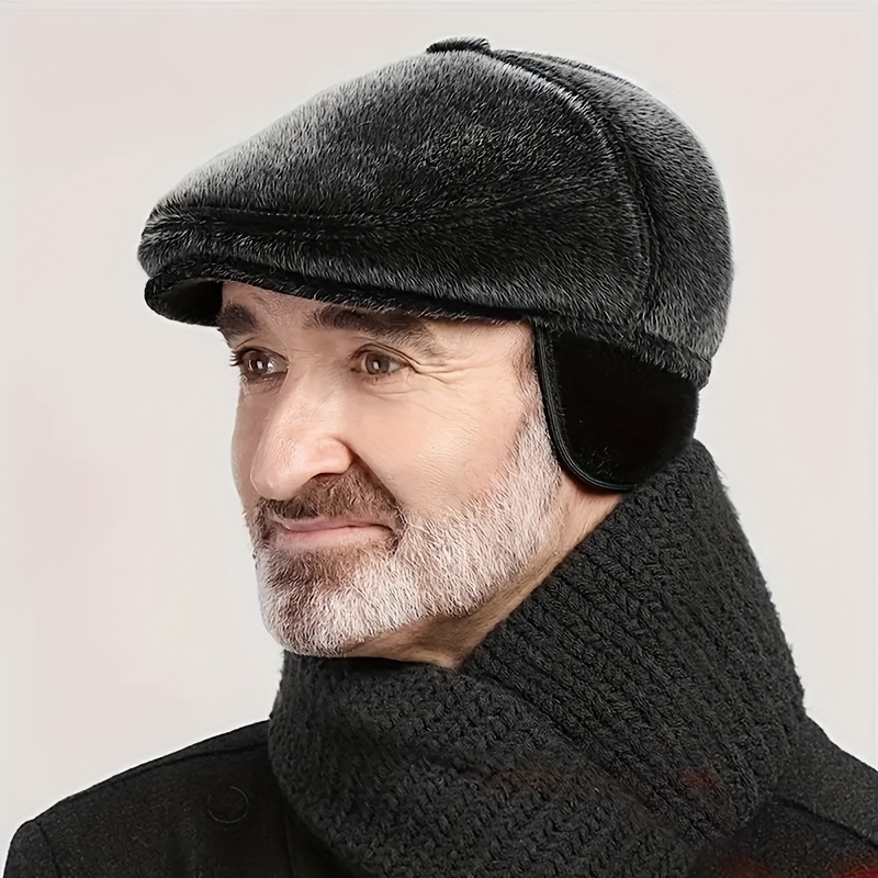 2pcs Set Cappelli Invernali Uomo - Cappello A Maglia Spesso Sciarpa Collo,  Antivento E Caldo Protezione Orecchie Persone Mezza Età E Anziani -  Gioielli E Accessori - Temu Italy