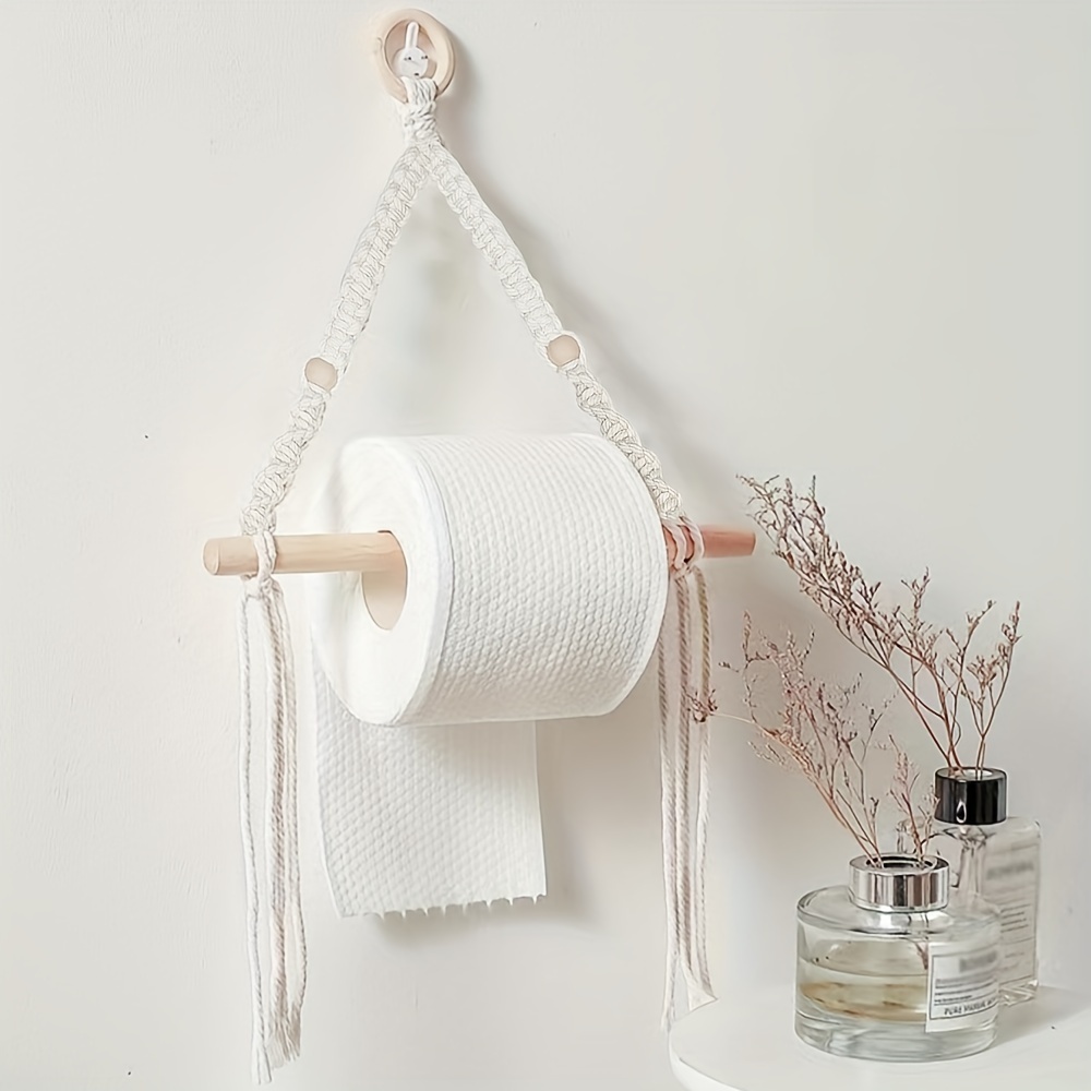 1Pc Boho Porta Asciugamani Di Carta Appeso A Parete Macrame Porta  Asciugamani Di Carta Tessuto Fatto A Mano Corda Di Carta Tessuto Scaffale  Per Cucina Bagno - Temu Italy