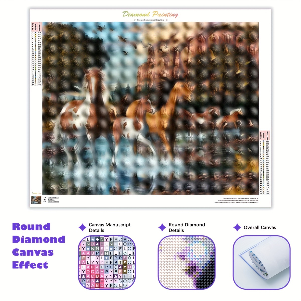 Horse 5D Diamond Painting Kits Animal Full Square/Round Diamond Mosaic  Embroidery Handicraft Cross Stitch Home Decor Gift