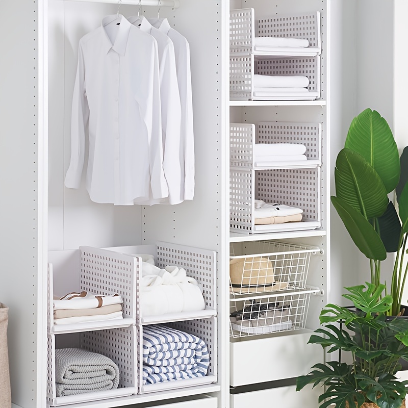 Multi-layered Wardrobe Storage Rack With Bookshelf And Clothes Partition -  Maximize Your Closet Space And Organize Your Wardrobe - Temu