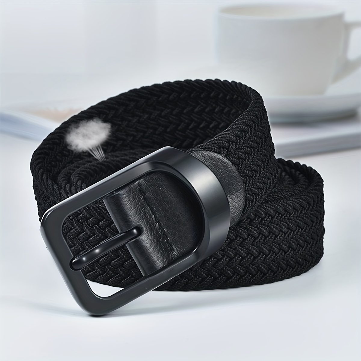 Elastic Canvas Leather Belt for Men and Women