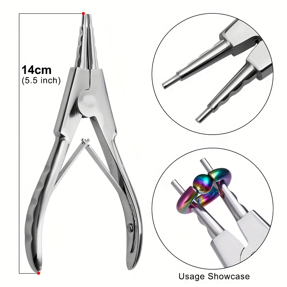 1 Piece Of White Round Mouth Acrylic Piercing Pliers, Open